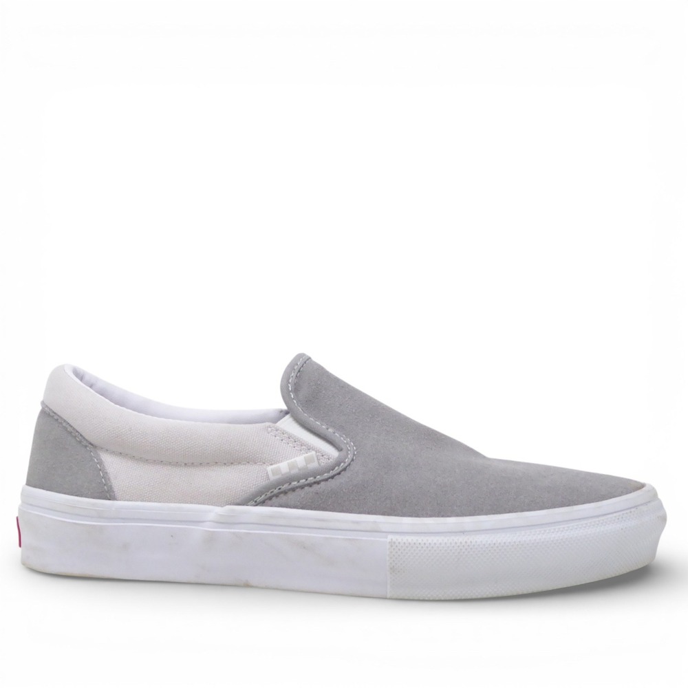 Vans Mens Skate Slip-On Pro Cloud Grey Suede Canvas PopCush Sneakers Size 8